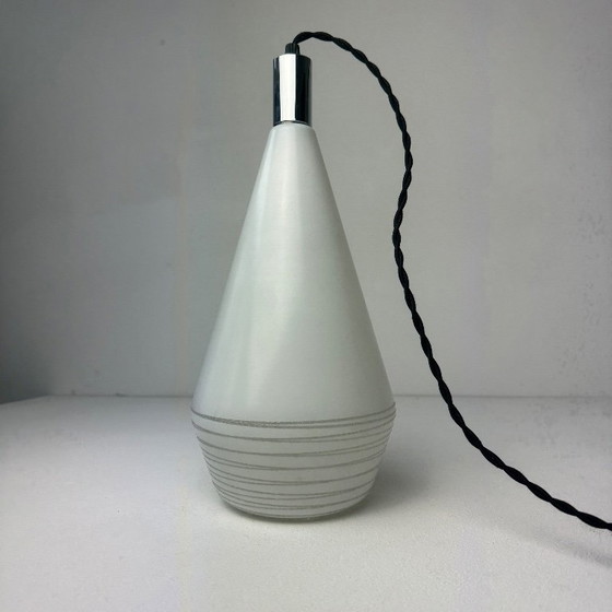 Image 1 of Vintage glazen hanglamp uit de jaren 70