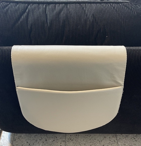 Image 1 of New Leolux Lunetta 3-Seater Sofa Black Rib Fabric