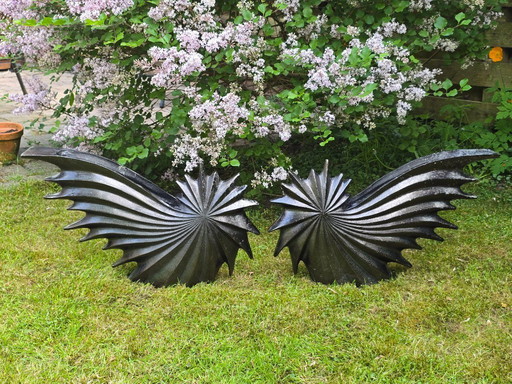 Set Of 2 Large Aluminum Vases, Falling Star