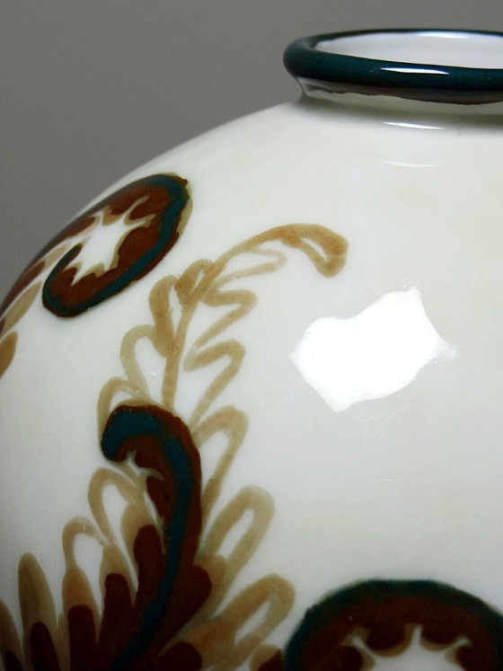 Image 1 of Small Tharaud Limoges porcelain ball vase circa 1920-1940