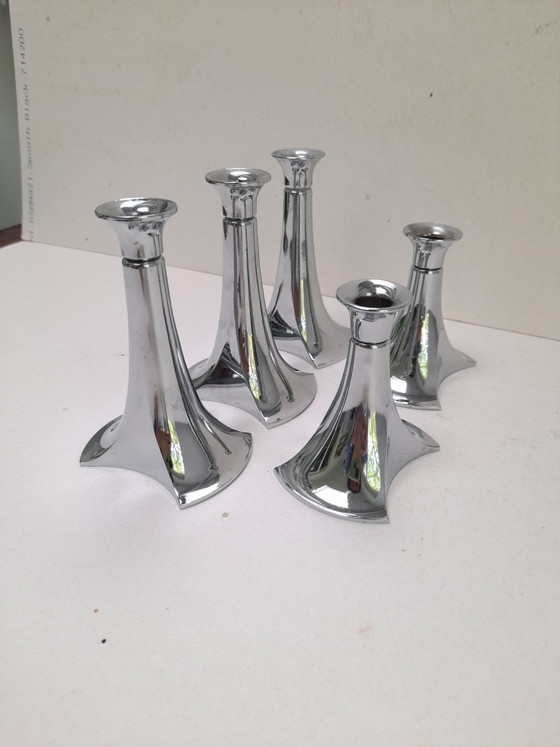 5 WMF Modular Chrome Candlesticks – Candle holders, Metal (photo 5 of 6)
