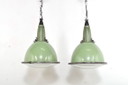 Lampade vintage in smalto con vetro a bulbo