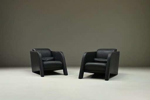Zeldzame set van twee Ypsilon loungestoelen van Ulf Moritz, jaren 80, Nederland.