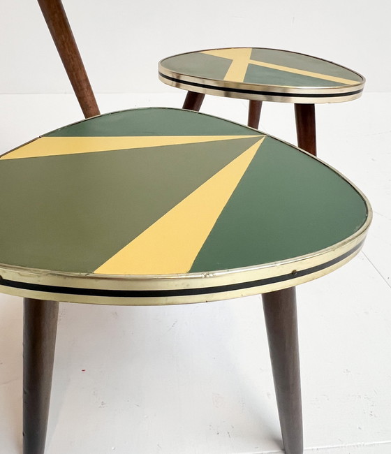 Image 1 of Set of 3 restored plant tables from France, 1960's
