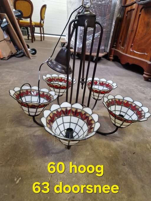 Lámpara de araña estilo Tiffany vintage