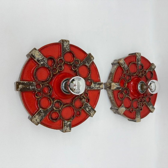 Image 1 of Pareja de apliques de cerámica Hustadt Leuchten , años 70