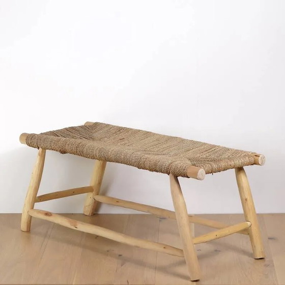 Panca marocchina artigianale in legno e corda 100x40x40cm – Panche (photo 3 of 9)