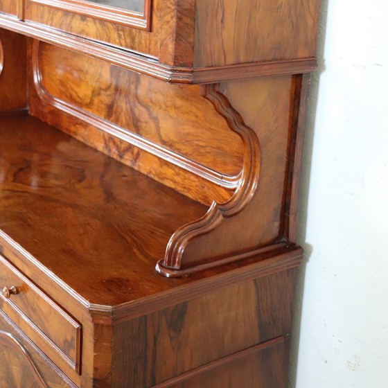 Image 1 of Credenza antica in radica di noce, Italia, metà del XIX secolo