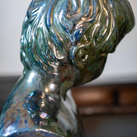 Buste van een jonge jongen in gezouten steengoed door Louis Gustave Cambier & Roger Guérin, 1925 (photo 7 of 21)