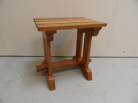 Image 1 of Brutalist oak side table