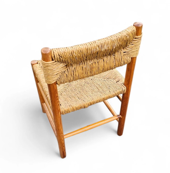 2 x pine wood woven reed dining chairs / France 1950s (photo 35 of 40)
