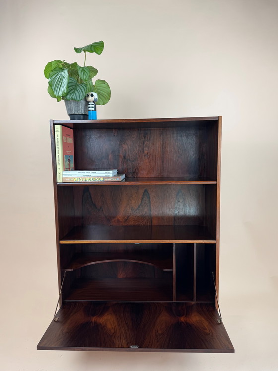 Image 1 of Libreria in palissandro Børgedam Denmark - Elegante contenitore con barra a ribalta