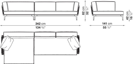 Image 1 of B&B Italia Ribes modular corner sofa in fabric Lusso