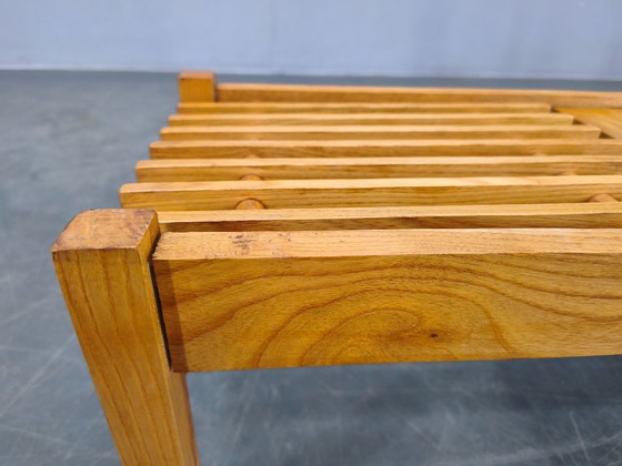 Image 1 of Set van 3 esdoornhouten plantenstandaards uit het midden van de 20e eeuw, Tsjechoslowakije, jaren 70.