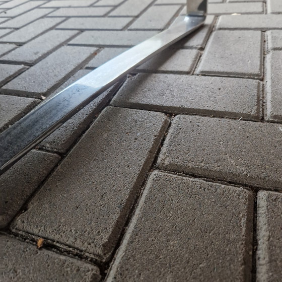 Image 1 of Artifort Kho Liang C684 blauw leren driezitsbank design bank gecappitioneerd