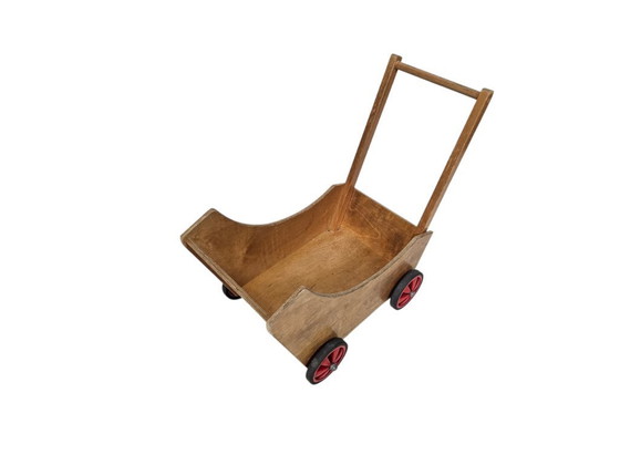 Image 1 of Dutch design - ADO - Wooden toys - Ko Verzuu - Stroller - 'De Stijl' - Gerrit Rietveld inspired - 70's