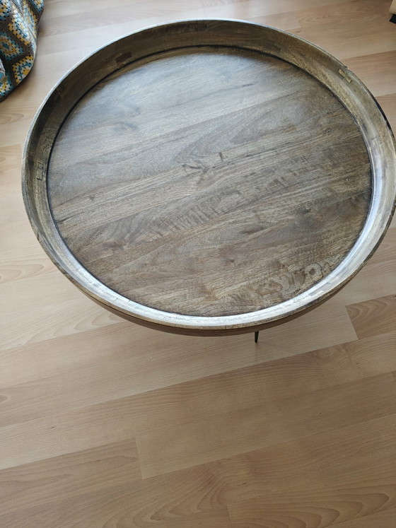 Mater Bowl Coffee Table – Solid Wood Designer Piece – Metal (photo 3 of 5)