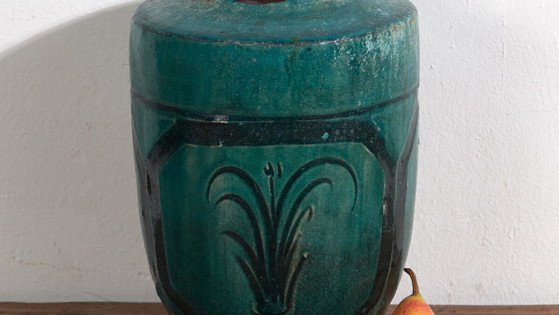Antike smaragdgrüne emaillierte Vase (ca. 1820) #12 – Vasen (photo 3 of 40)