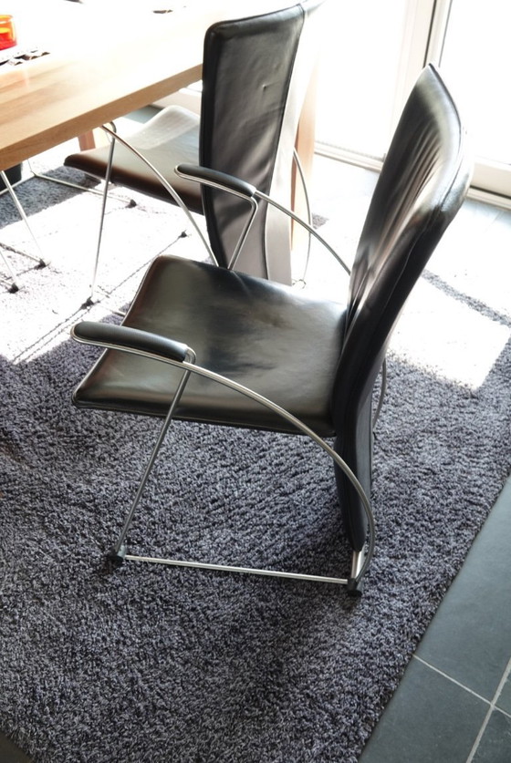 Image 1 of Dining area solid walnut with 4 Zumsteg chairs