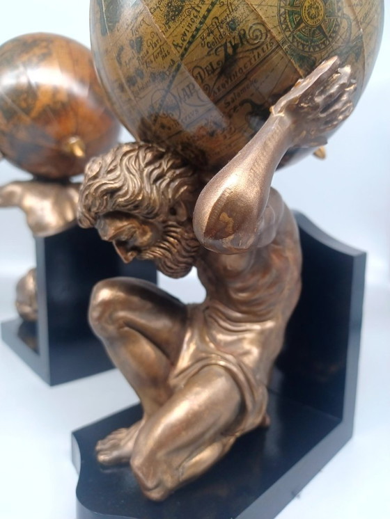 Image 1 of Pair of Titans Atlas bookends