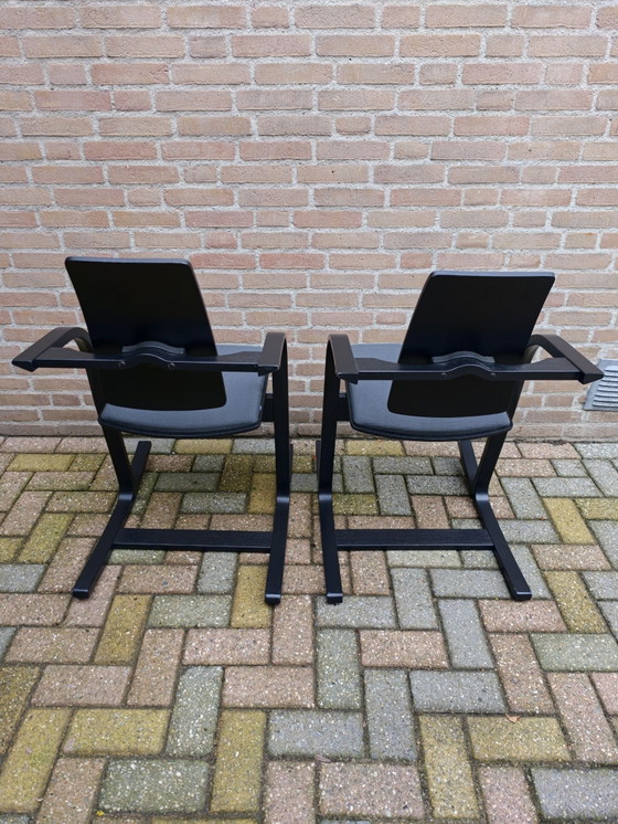 SET DI DUE sedie di design nere Varier Actulum, Sedie da pranzo, Legno, Cotone, Nero (foto 7 di 15)
