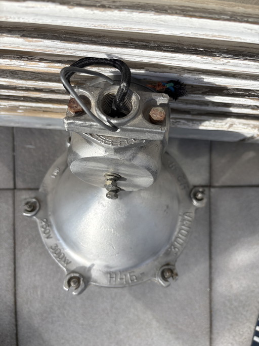 Vintage bunker ceiling light in industrial style