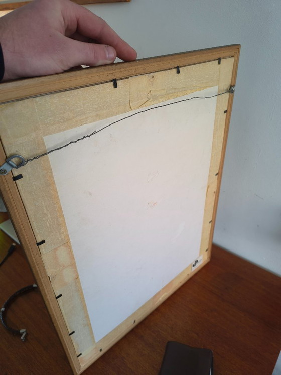 Image 1 of Pintura haitiana - Década de 1960 - Escena de mercado - Firmada