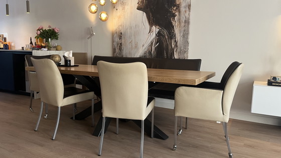 Image 1 of Set da pranzo completo: tavolo in rovere + 4 sedie Bert Plantagie
