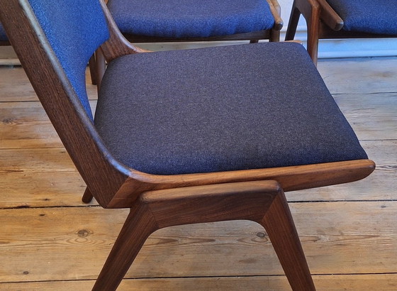 Image 1 of Set of 4 Solid Teak Dining Chairs, Denmark 1960s