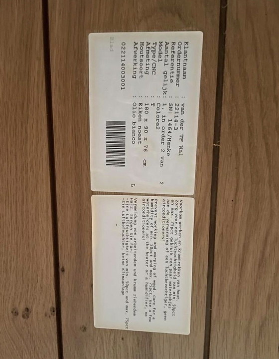 Image 1 of Topform Tree Trunk Dining Table - Solid Oak & Stainless Steel - 180x90