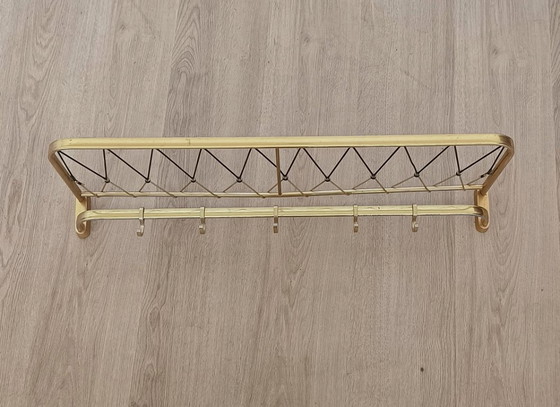 Image 1 of Fifties string coat rack with five coat hooks