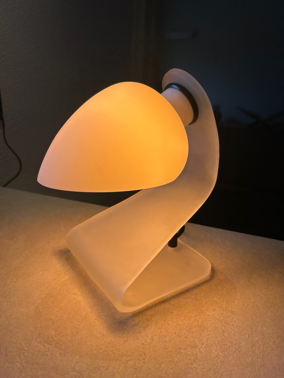 Iconic vintage de Majo "Bissona" Table lamps, Vistosi, Glass, White (photo 6 of 10)