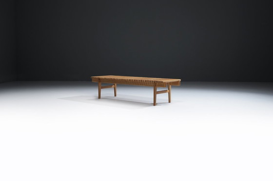 Image 1 of PP JH 589 houten bank - salontafel van Hans J Wegner voor PP Møbler (Hansen)