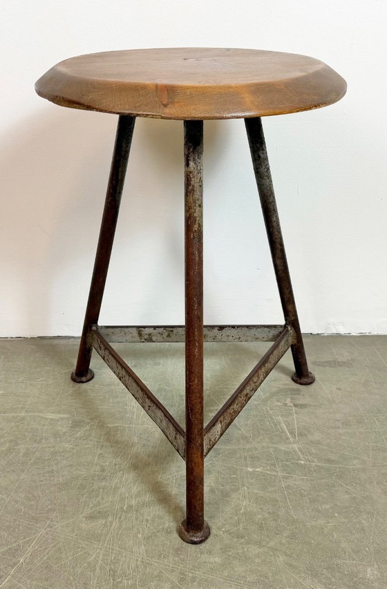 Image 1 of Grey Industrial Workshop Stool, 1960s