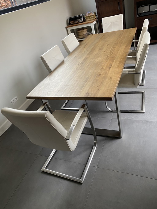 6X chaises de cuisine Henders & Hazel et 1 table de cuisine