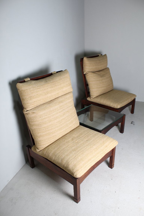 Image 1 of Vintage armchair + side table set from 1975