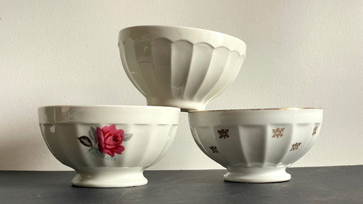 Vintage Pink and Gold Ceramic Bowls