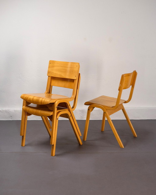 3x Stackable School Chairs made in the UK