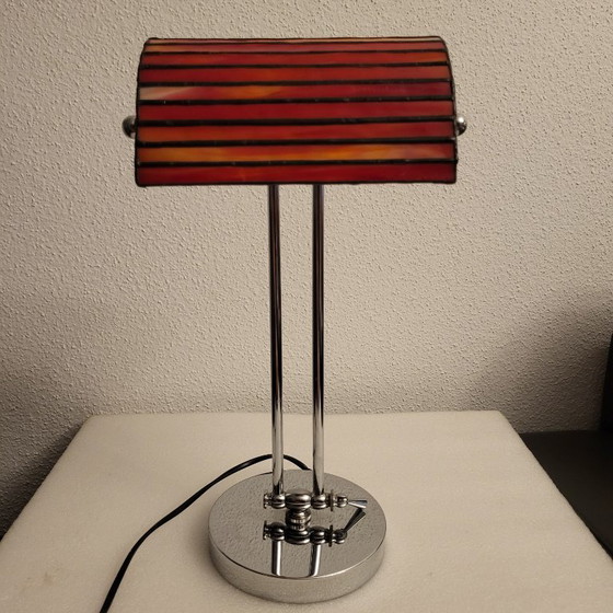 Tyffany and Chrome Table Lamp – Glass (photo 10 of 16)