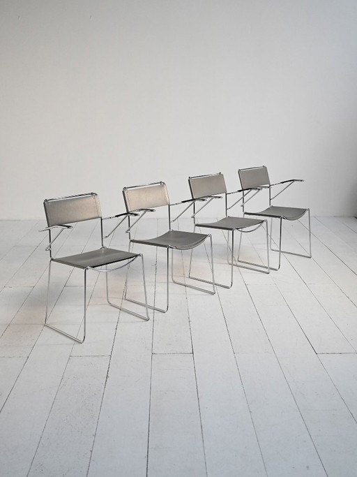 Set mit 4 „Spaghetti“-Stühlen Giandomenico Belotti für Alias