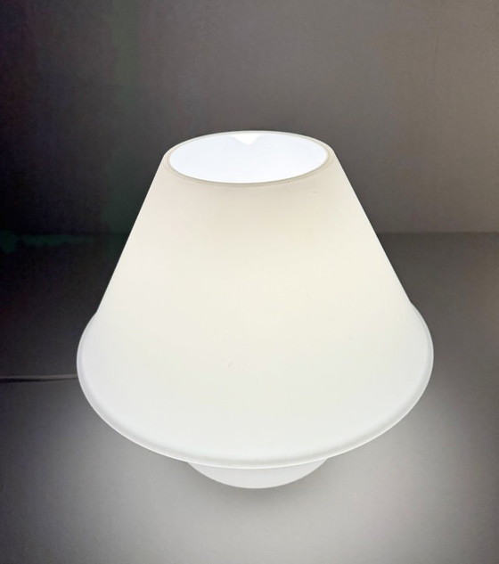 Image 1 of Juego de 2 lámparas seta, vidrio opalino, cristalería Limburg, Alemania, años 70