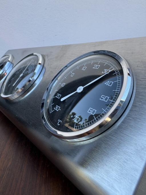 Brushed Aluminum Weather Station, 1970s – decoratieve objecten, Aluminium