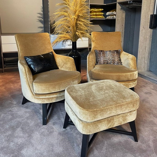 Baan Atrio armchair (set of 2) with footstool