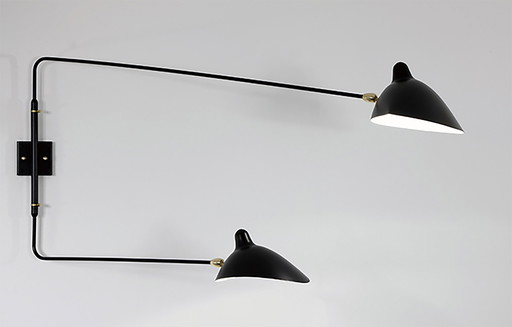 Serge Mouille Applique 2 bras pivotants droits