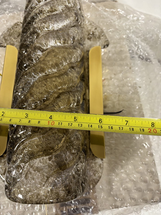 Image 1 of ¡Nuevo en caja! Juego de 2 lámparas de pared Kaiser Leuchten (modelo 11-1560-2111), cristal de Murano texturizado.