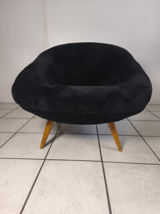 Zeldzame Oscar Niemeyer Fauteuil jaren 50 Braziliaans Design – Velvet, Wood (photo 8 of 10)
