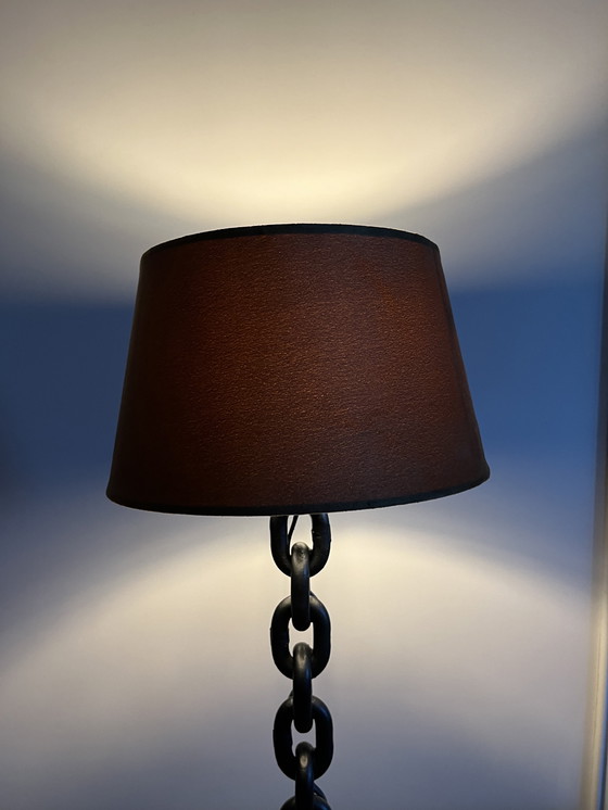 Image 1 of Grote Vintage Brutalist Smeedijzeren Tafellamp