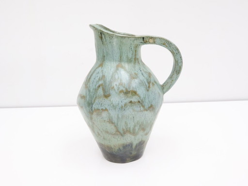 Vintage vase / ceramics / green brown / handmade