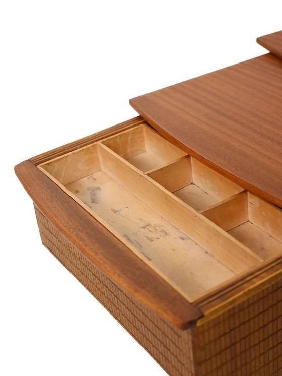 Image 1 of Pair of Scandinavian Nesting Coffee Tables with Yarn Box