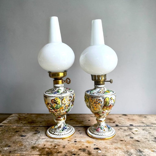 Pair of Limited Edition Portuguese Porcelain Table Lamps, by Alcobaca – tafellampen